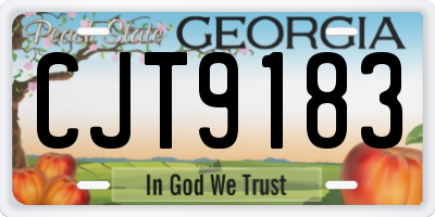 GA license plate CJT9183