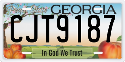GA license plate CJT9187