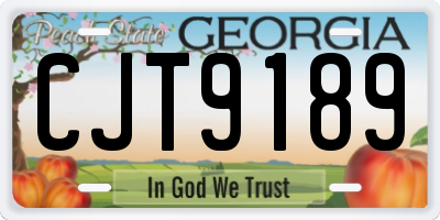 GA license plate CJT9189