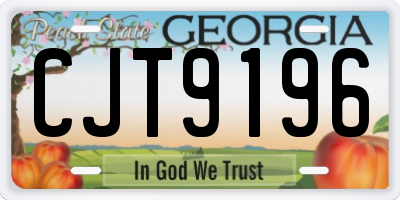 GA license plate CJT9196