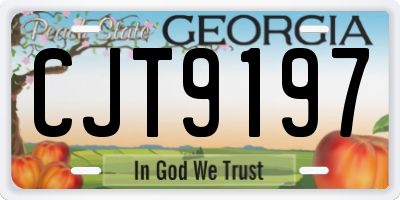GA license plate CJT9197