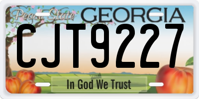 GA license plate CJT9227