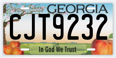 GA license plate CJT9232