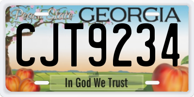 GA license plate CJT9234