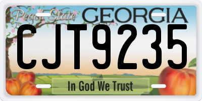 GA license plate CJT9235