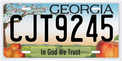 GA license plate CJT9245