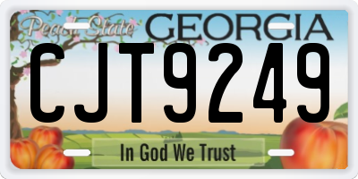 GA license plate CJT9249
