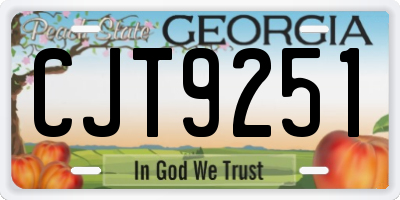 GA license plate CJT9251