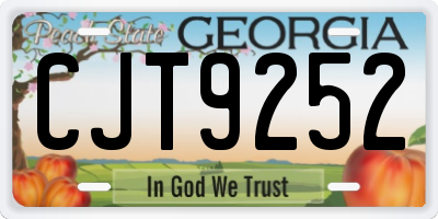 GA license plate CJT9252