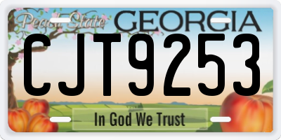 GA license plate CJT9253