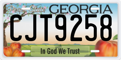 GA license plate CJT9258