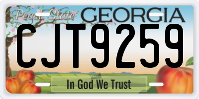 GA license plate CJT9259