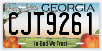 GA license plate CJT9261