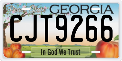 GA license plate CJT9266