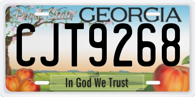 GA license plate CJT9268