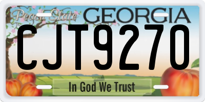 GA license plate CJT9270