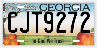 GA license plate CJT9272
