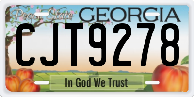 GA license plate CJT9278