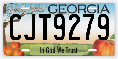 GA license plate CJT9279