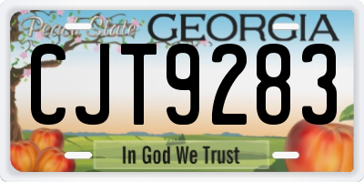 GA license plate CJT9283