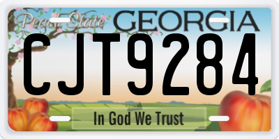 GA license plate CJT9284