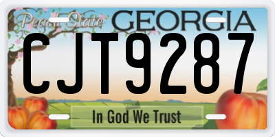GA license plate CJT9287