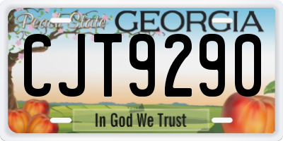 GA license plate CJT9290