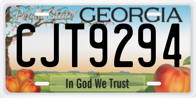 GA license plate CJT9294