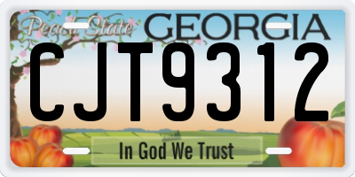 GA license plate CJT9312