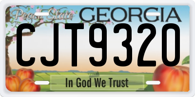 GA license plate CJT9320