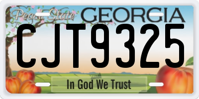 GA license plate CJT9325