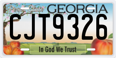 GA license plate CJT9326