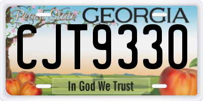 GA license plate CJT9330