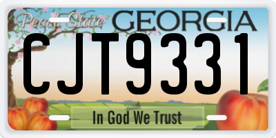 GA license plate CJT9331