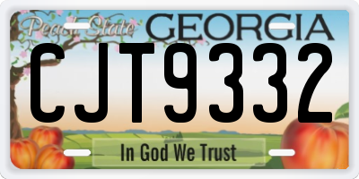 GA license plate CJT9332