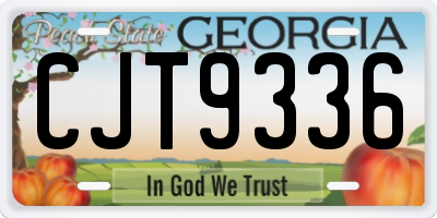 GA license plate CJT9336