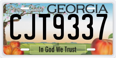 GA license plate CJT9337