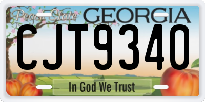 GA license plate CJT9340