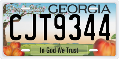 GA license plate CJT9344