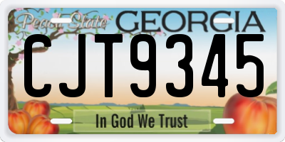 GA license plate CJT9345