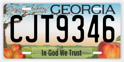 GA license plate CJT9346
