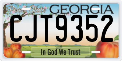 GA license plate CJT9352