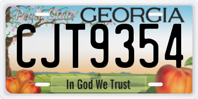 GA license plate CJT9354