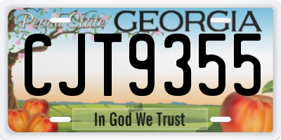 GA license plate CJT9355