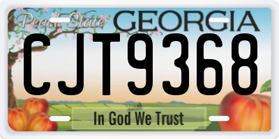GA license plate CJT9368