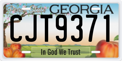 GA license plate CJT9371