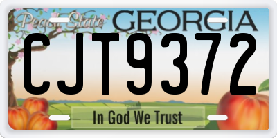 GA license plate CJT9372