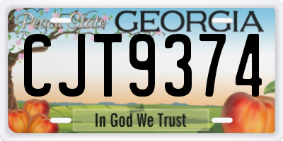 GA license plate CJT9374