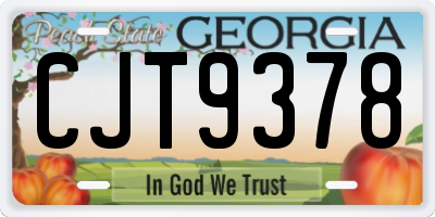 GA license plate CJT9378