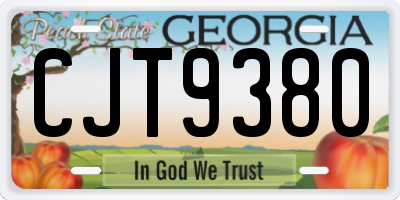 GA license plate CJT9380